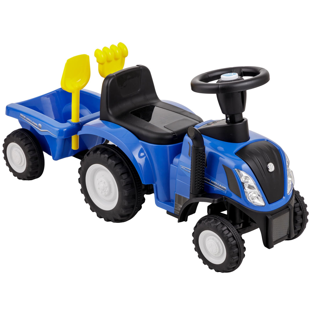 Baroni Toys Ride-On Traktor mit Anhänger für Kinder von 12 bis 36 Monat, Traktor mit Lufthupe, Rutsc
