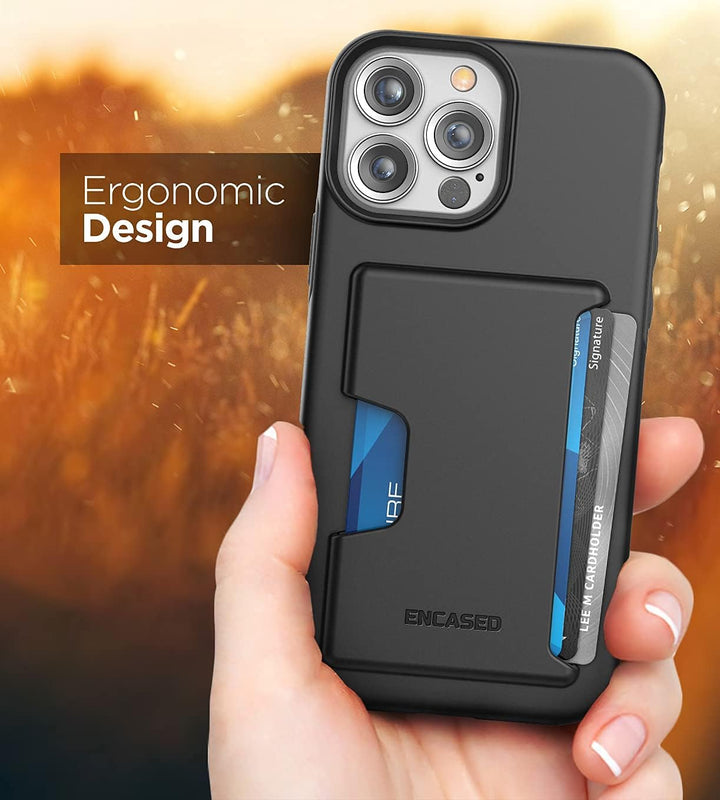 Encased Wallet Hülle für iPhone 13 Pro Max mit Kartenfach – Schutzhülle Handyhülle Stossfest Case (S