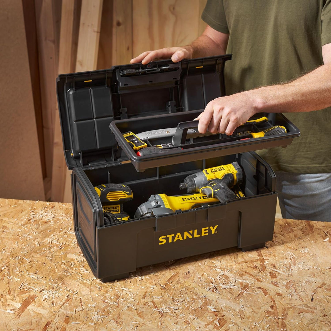 Stanley Werkzeugbox Basic (49 x 27 x 24 cm, Werkzeugorganizer mit Schnellverschluss, schwere Ausführ