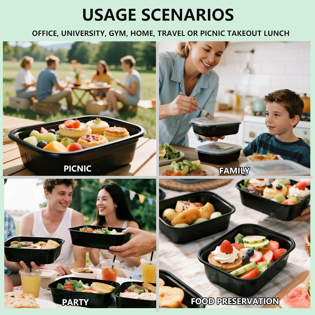 50 Pack 32 oz meal prep containers,Wiederverwendbar meal prep boxes,Aussenpicknickpartys können in d