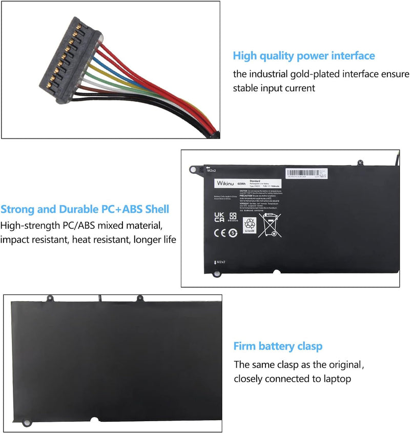 Wikinu PW23Y Laptop Akku für Dell XPS 13 9360 P54G002 13-9360-D1605G 13-9360-D1605T 13-9360-D1609 13