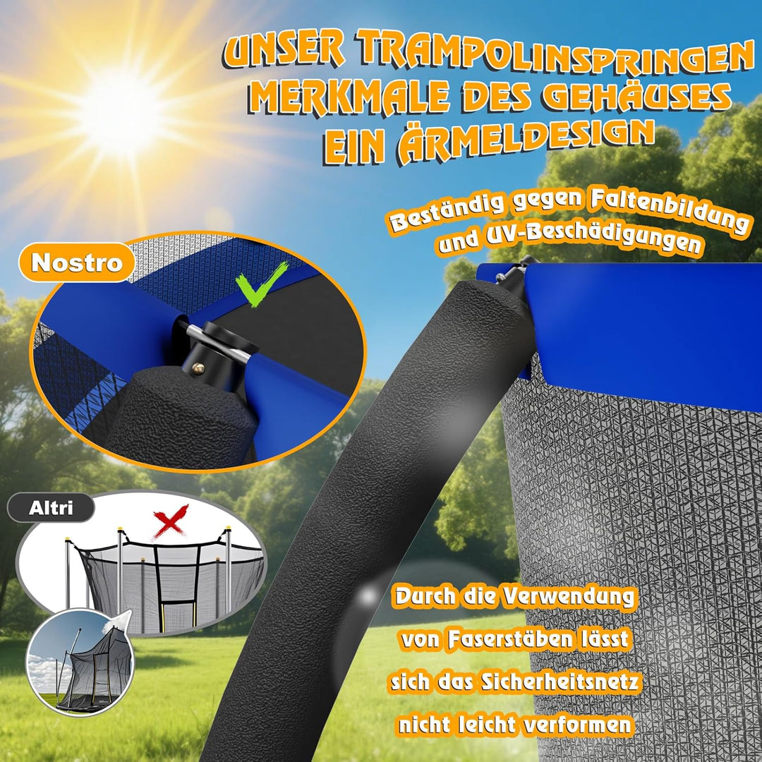 Devoko Trampolin Outdoor Ø 228/305/366cm, GS-Zertifikat, Kindertrampolin Gartentrampolin mi