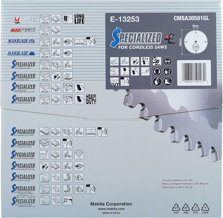 Makita E-13253 Efficut Sägeblatt 305x30x81Z