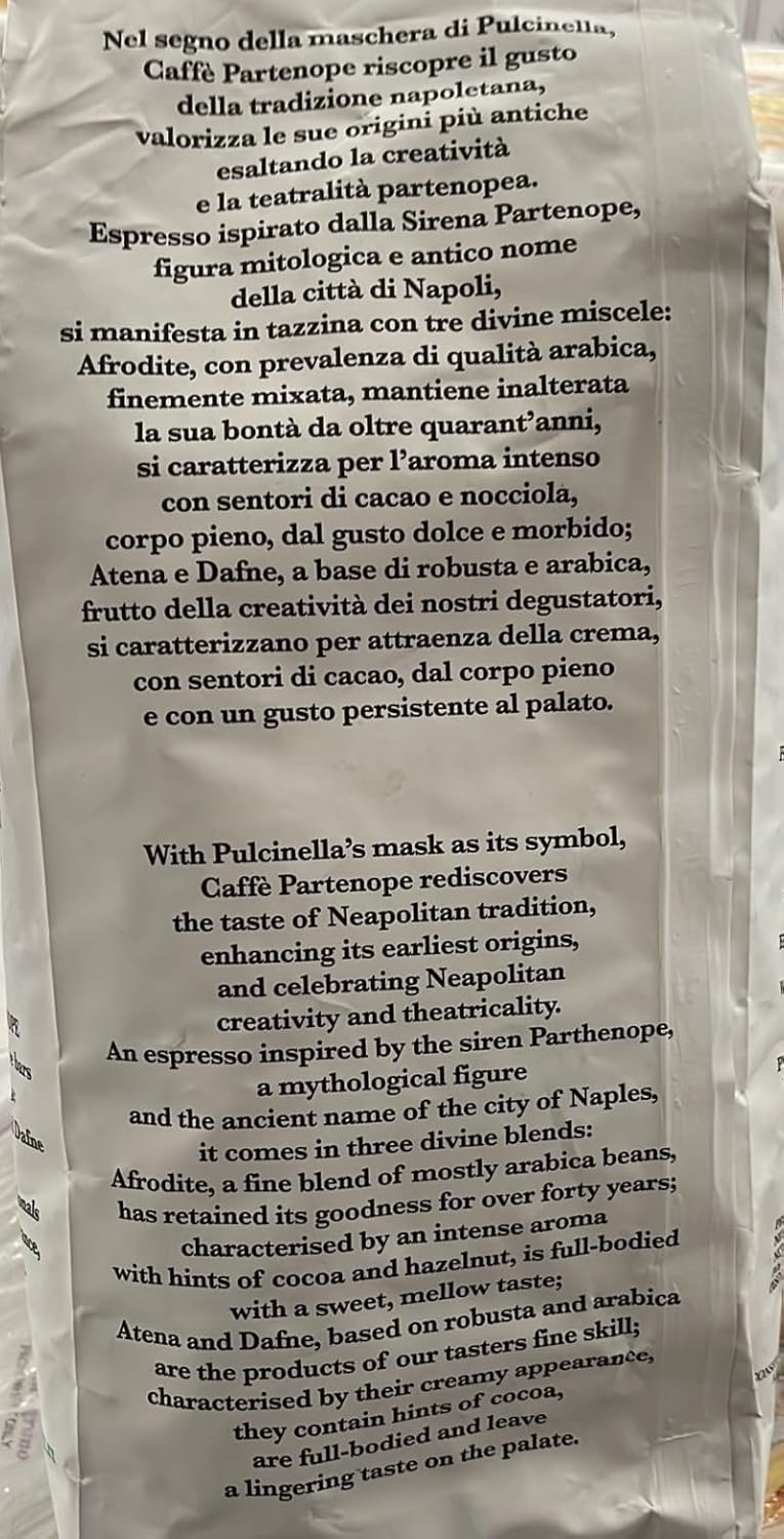 Caffè Partenope Atena Grains in Kg. 1 - Karton 6 Stück