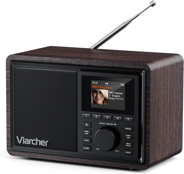 DAB/DAB+ & FM Digitalradio mit Bluetooth, Küchenradio mit Dual-Weckfunktion, Schlaf-Timer, 60 Sender