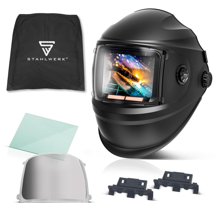 STAHLWERK Automatik-Schweisshelm BOOSTER 3-in-1 Schweisserhelm | Schweissermaske mit True-Colour-Ech