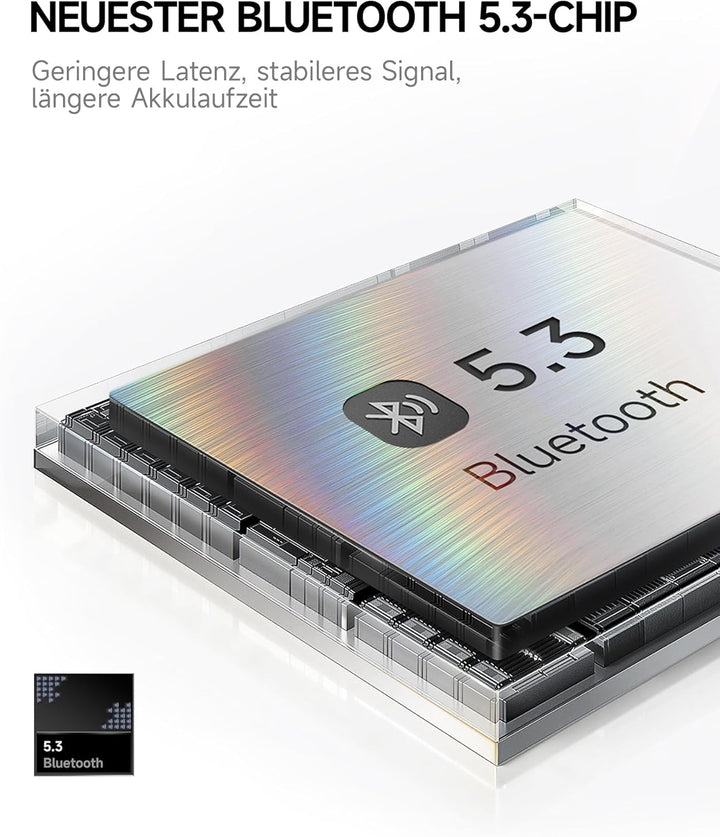 Picun B8 Kopfhörer, kabellos, Bluetooth, 120H Bluetooth-Kopfhörer über Ohr mit 3EQ-Musikmodi, Freisp