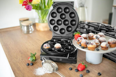 Steba Elektrogeräte 18-33-80 Maker 3 in 1, 3 antihaftbeschichtete Pops, Muffins und Donuts, Platten
