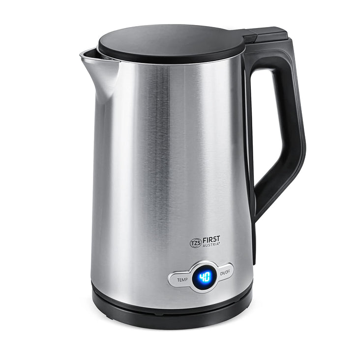 TZS First Austria Edelstahl Wasserkocher 2200W, 1,7 L, Temperatureinstellung 60-100 Grad, Warmhaltef