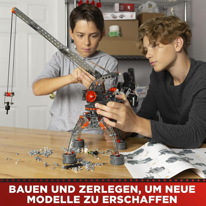 BANDAI Meccano Super Construction 11-in-1 – Baukoffer | Bausatz mit 638 Teilen, Motor, Werkzeug und