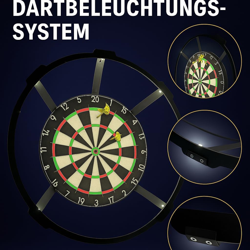 Dartscheibenbeleuchtung LED – Schattenfrei & Blendfrei – Dartboard Licht für Innen – Kompatibel mit