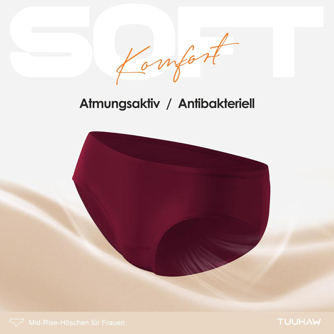 Unterhosen Damen Unterwäsche 6er Pack Baumwolle Slips Mittel Taille Panties M 6*mehrfarbig-5, M 6*me