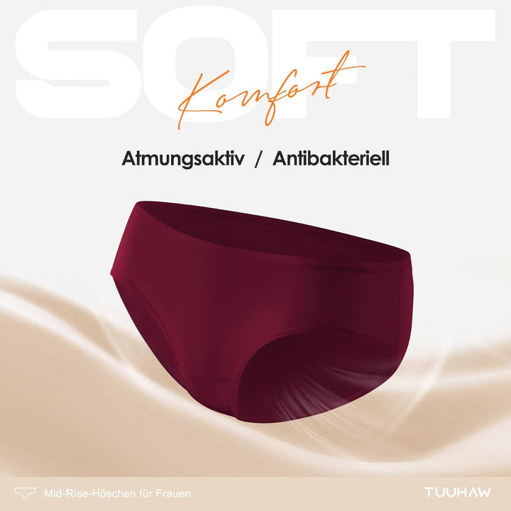 Unterhosen Damen Unterwäsche 6er Pack Baumwolle Slips Mittel Taille Panties M 6*mehrfarbig-5, M 6*me