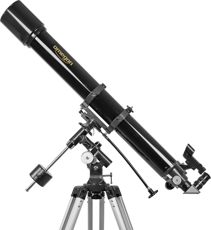 Omegon Teleskop AC 90/1000 EQ-2 | Refraktor für Einsteiger & Fortgeschrittene | 90mm Öffnung | 1000m