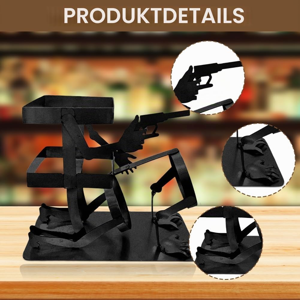 Totenkopf Weinflaschenhalter,Skull Coke and Wine Bottle Stand,witzige Metall Totenkopf Bardekoration