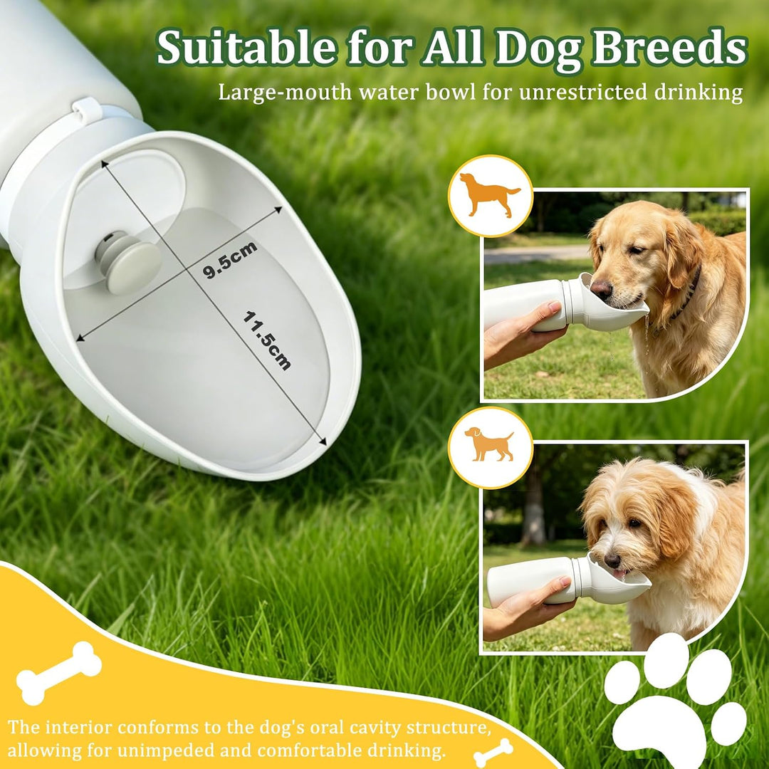 Faltbare Hunde-Wasserflasche, Auslaufsicherer Tragbarer Haustierspender, Wasserflasche mit Integrier