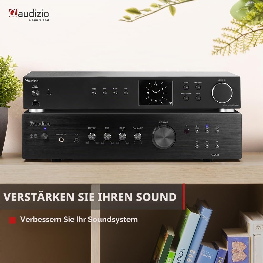 Audizio AD220B - HiFi-Stereo-Verstärker, Bluetooth Verstärker für Lautsprecher und HiFi Anlage, Ampl