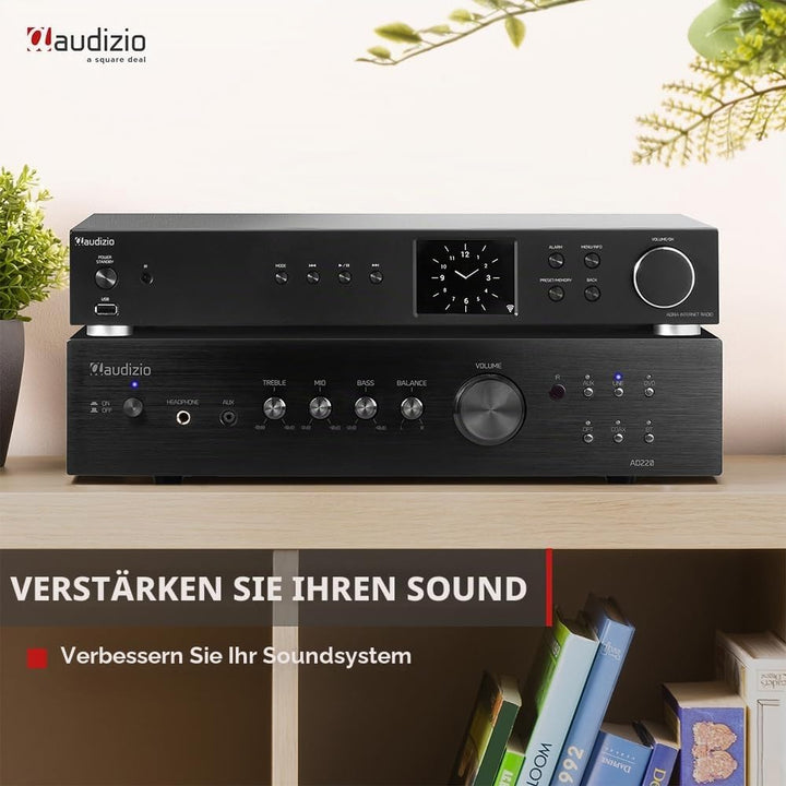 Audizio AD220B - HiFi-Stereo-Verstärker, Bluetooth Verstärker für Lautsprecher und HiFi Anlage, Ampl