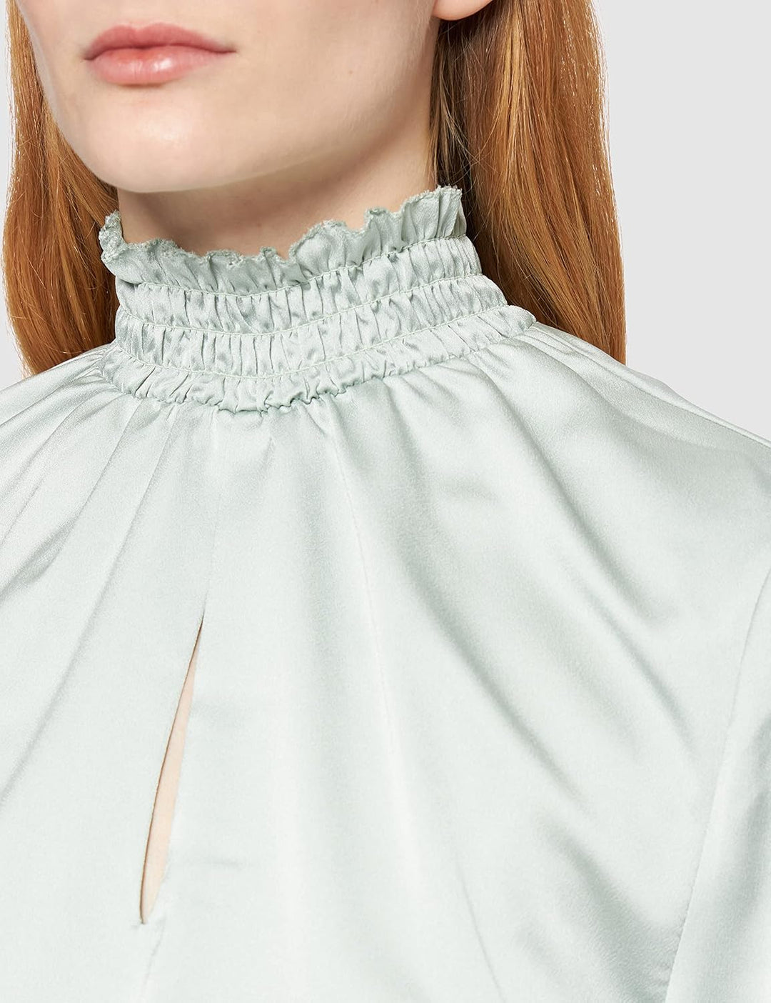 NA-KD Damen Padded Shoulder Blouse Bluse 34 Grün, 34 Grün