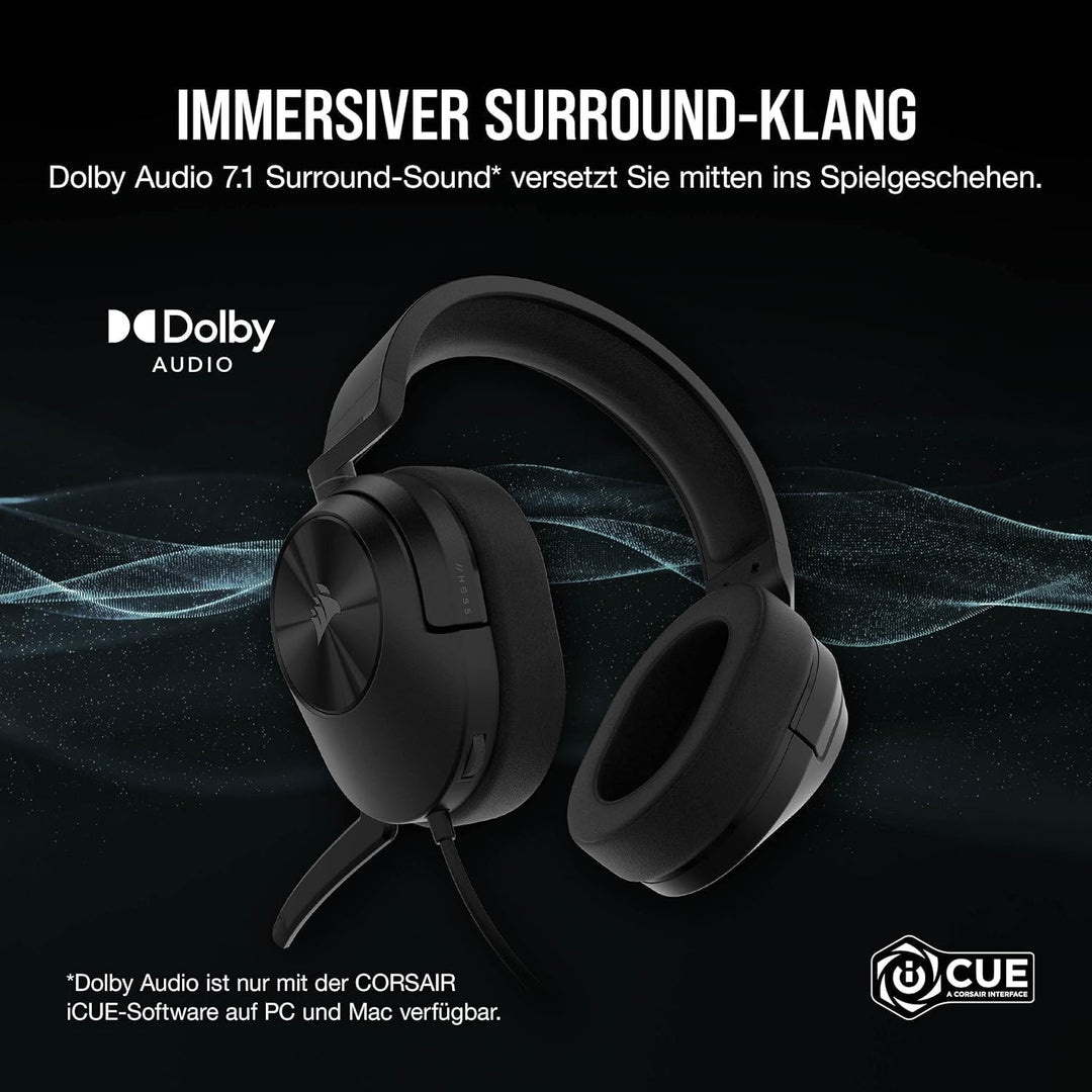 Corsair HS55 Surround Leichtes Kabelgebundenes Multiplattform-Gaming-Headset - Dolby 7.1 Surround So