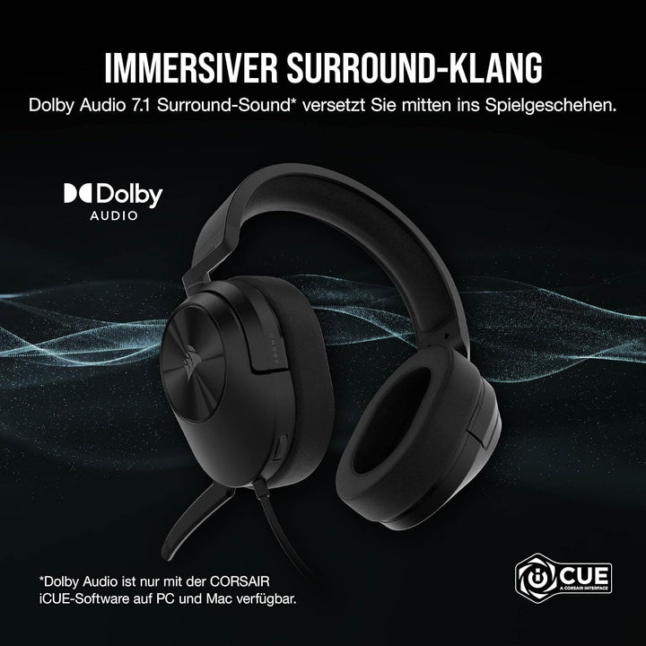 Corsair HS55 Surround Leichtes Kabelgebundenes Multiplattform-Gaming-Headset - Dolby 7.1 Surround So