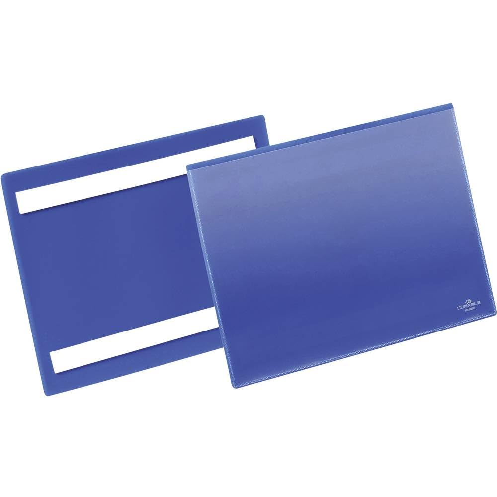 Durable Selbstklebende Kennzeichnungstasche, für Dokumente in A5 quer, Packung à 50 Stück, dunkelbla