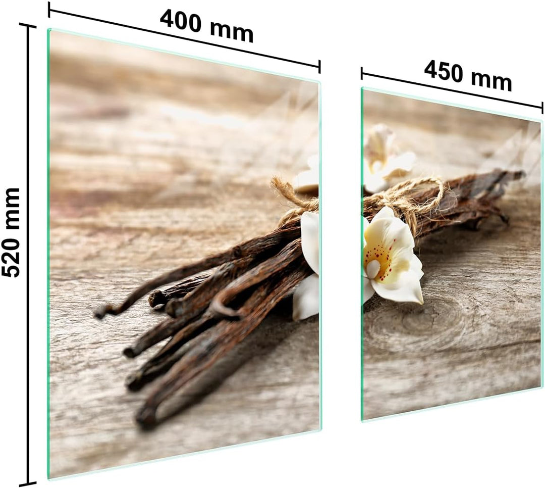 TMK ArtDeko Herdabdeckplatte 2 Teilig 40x52 + 45x52 cm - Spritzschutz Herdabdeckung – Herdschutz aus