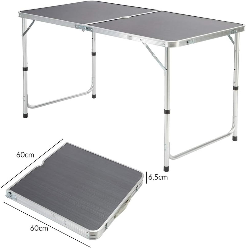 CASARIA® Klapptisch Wetterfest Höhenverstellbar Campingtisch mit Stühlen Gartentisch Falttisch 120x6