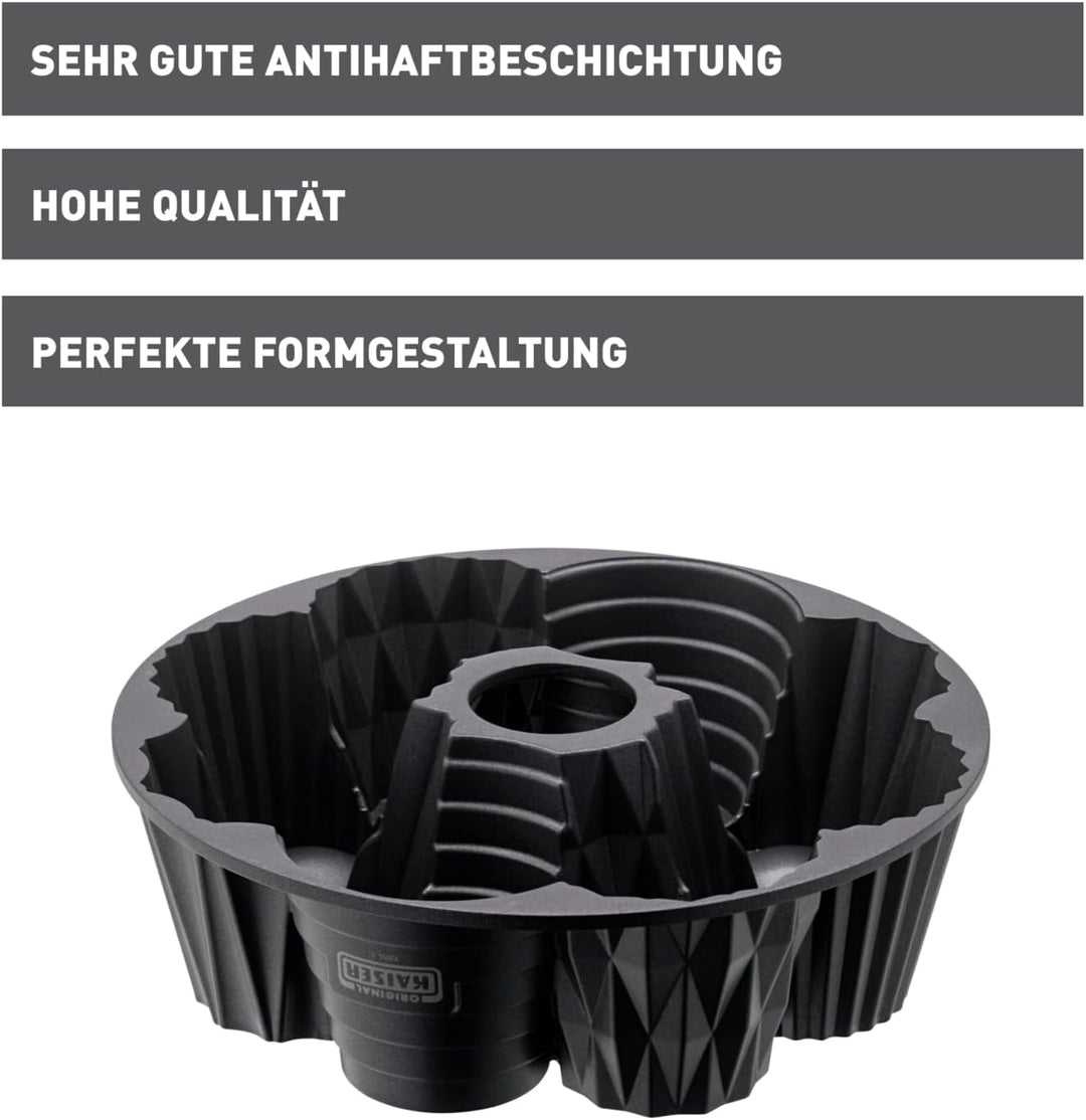 Original Kaiser Inspiration Törtchen Gugelhupfform 26 cm, Gugelhupf Backform für 8 kleine Tartes und