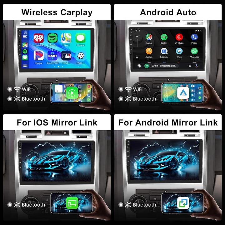 Hodozzy 2GB 64GB Autoradio für Chrysler 300 300C 2004-2011 Radio mit Wireless Carplay Android Auto M