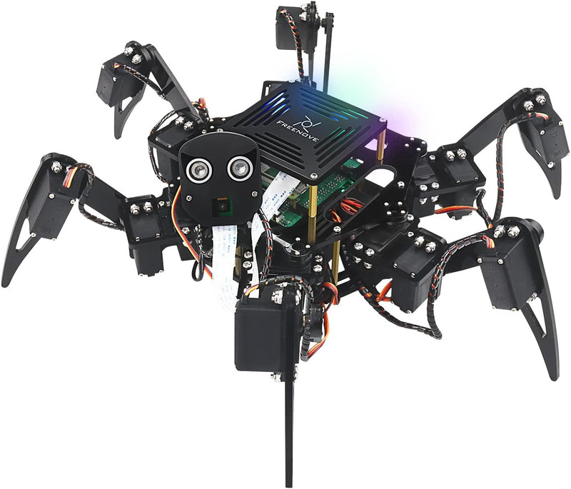 FREENOVE Big Hexapod Robot Kit for Raspberry Pi 4 B 3 B+ B A+, Walking, Self Balancing, Live Video,