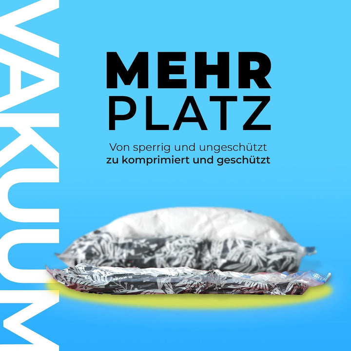 figg 6er Set Vakuumbeutel für Kleidung mit luftdichtem Ventil und Etiketten zum Beschriften (Grösse