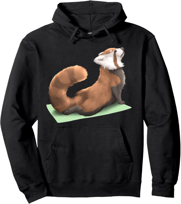 Red Panda Yoga Pose Meditation Zen Workout Exercise Cute Pullover Hoodie