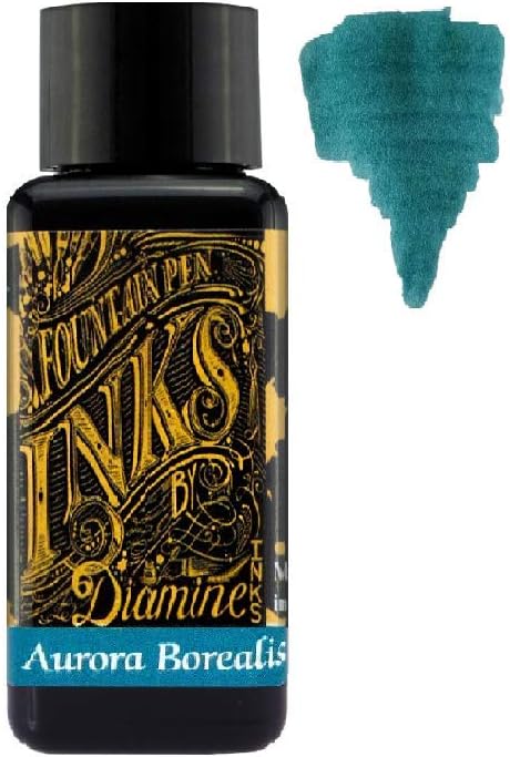 Diamine Tinte für Füllfederhalter, 30 ml – 6 x Flaschen – Amber, Oxblood, Imperial Purple, Aurora Bo