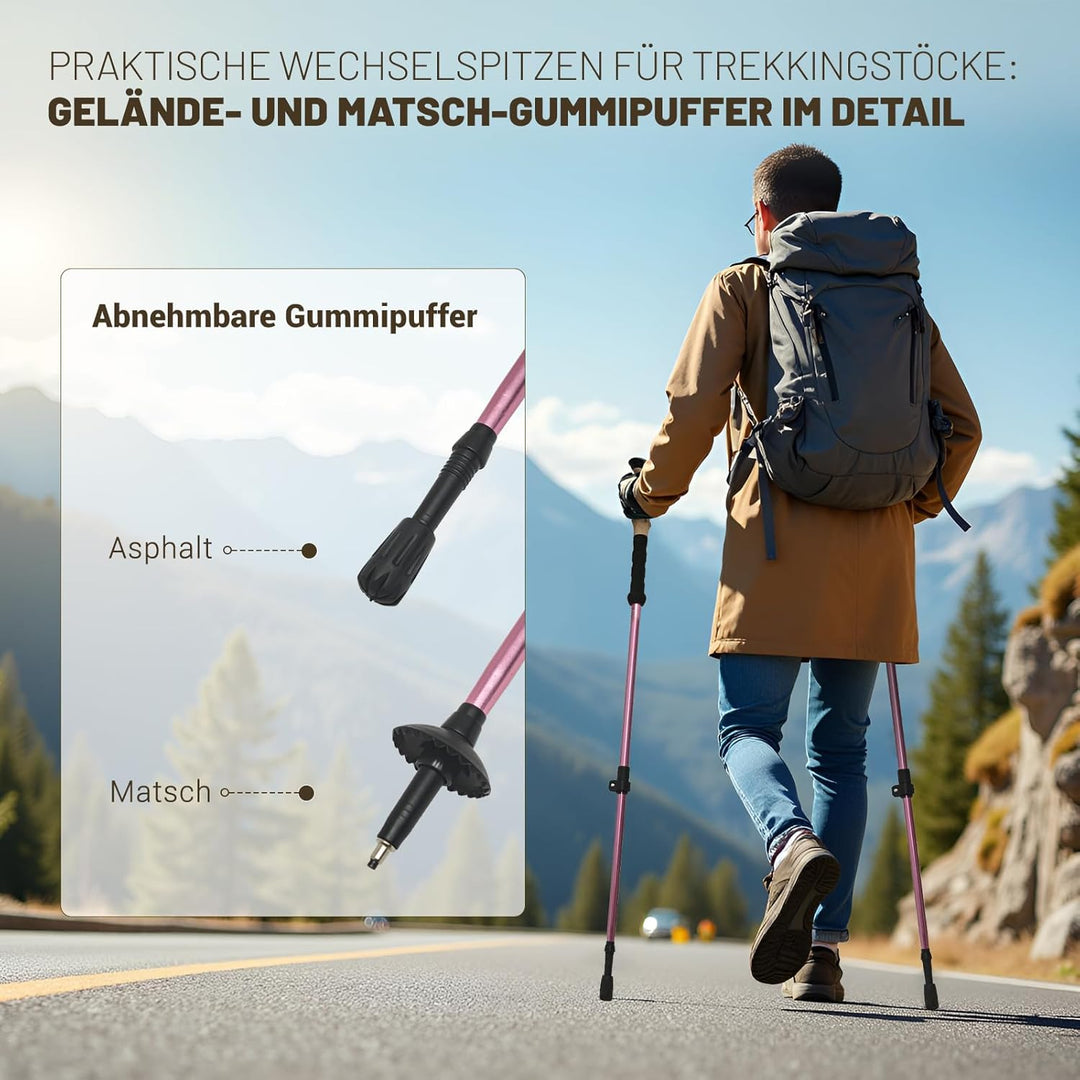 Nordic Walking Stöcke für Damen und Herren, 2PC wanderstöcke teleskop faltbar, Hochwertige Walking S