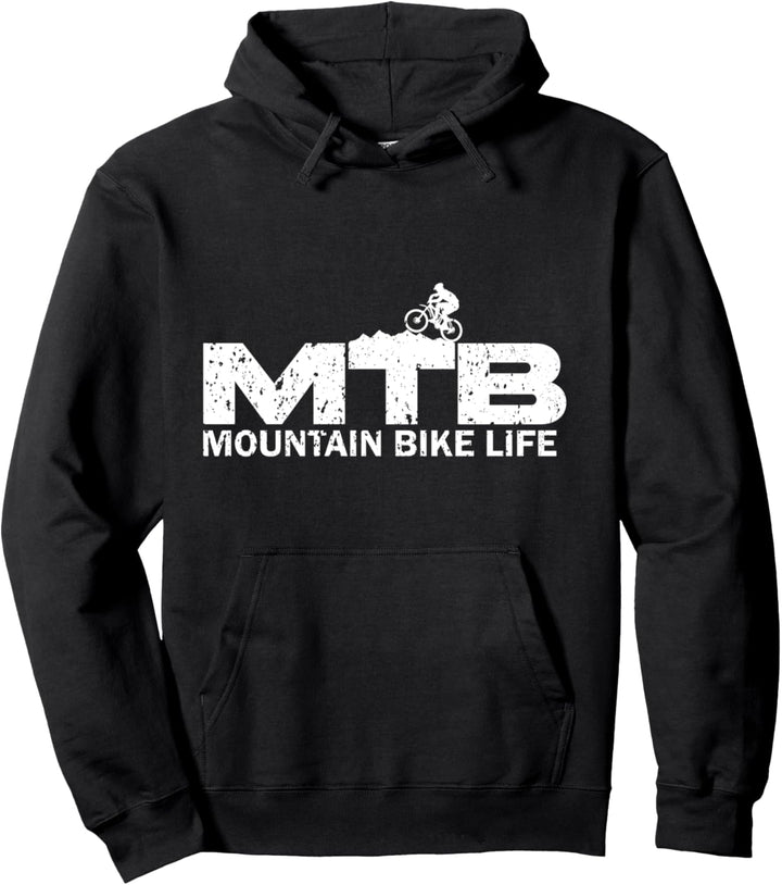 Funny Retro MTB Mountain Bike Life Vintage Biker Pullover Hoodie