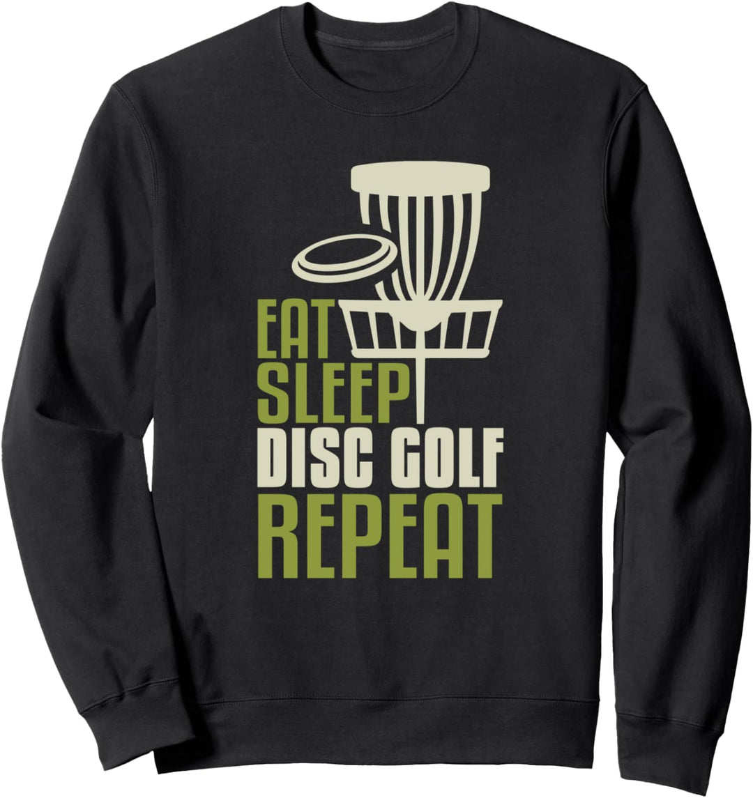 Disc Golf Geschenke Funny Eat Sleep Disc Golf wiederholen Sweatshirt