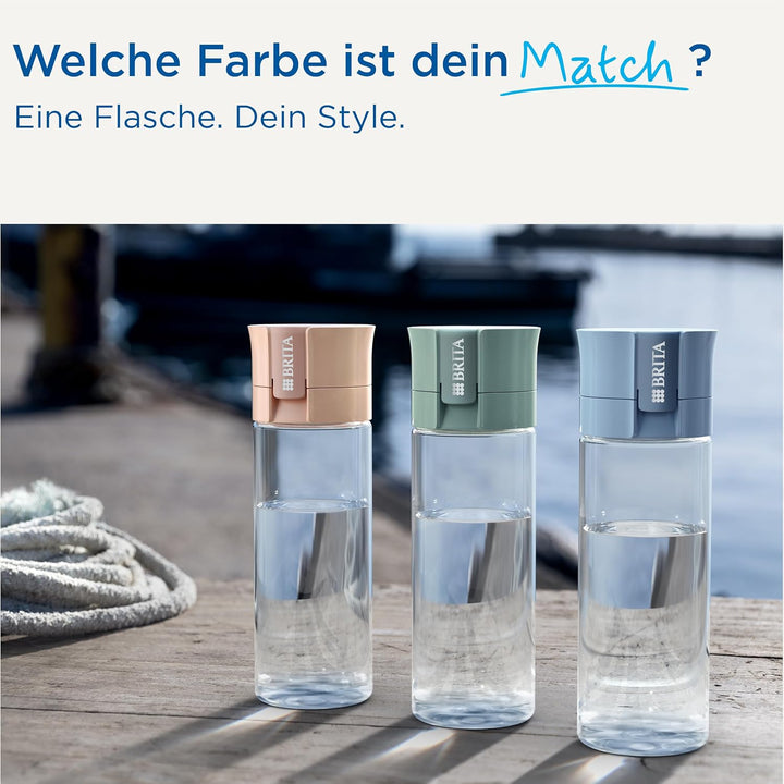 BRITA Wasserfilter-Flasche Model Vital (600ml), 2x MicroDisc Filter Hellblau, Hellblau