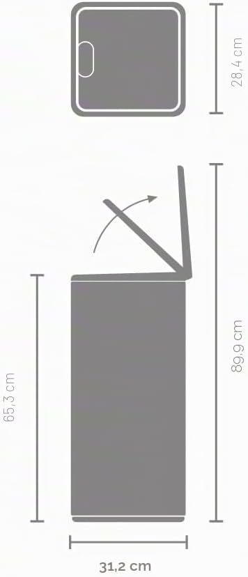 Brabantia Bo Touch Bin Küchenmülleimer 30 L (mattschwarz), platzsparender Abfalleimer mit Soft-Touch
