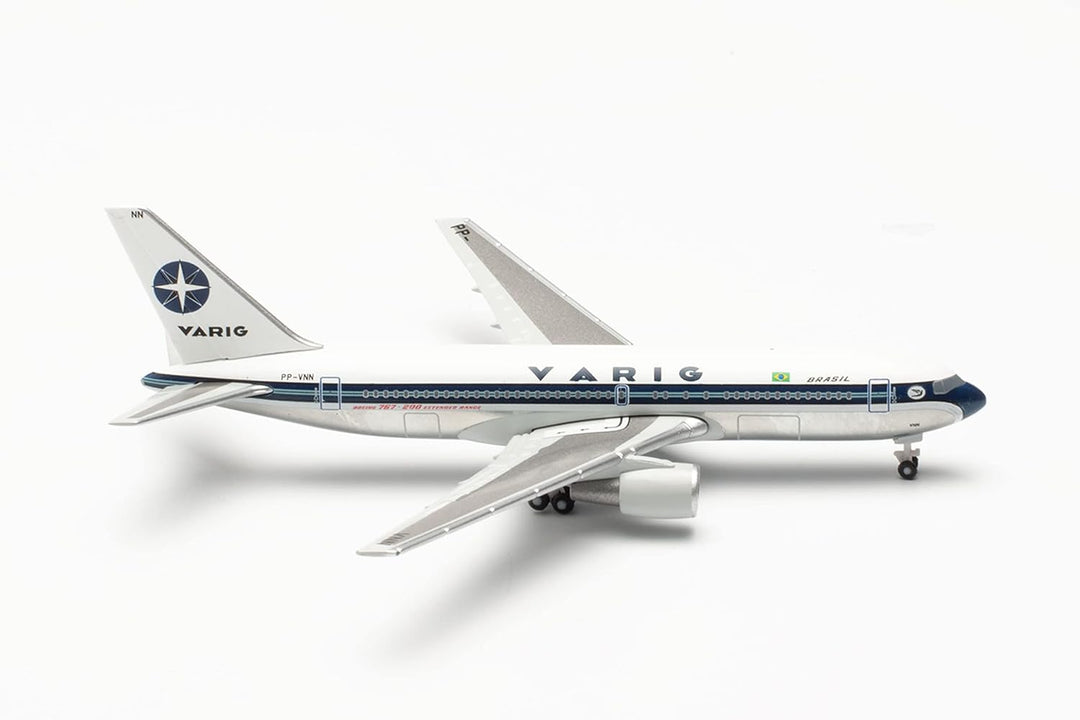 herpa 536448 Modellflugzeug Varig Boeing 767-200 – PP-VNN, Massstab 1:500-Modellbau Flugzeug, Flugze