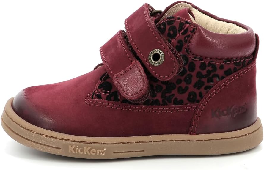 KICKERS Herren Tackeasy Stiefelette 23 EU Weinrot Leopard, 23 EU Weinrot Leopard