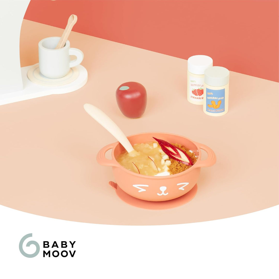 Babymoov Esslernset TAST'ISY Fox 15-24 Monate, Silikon-Kindergeschirr, inkl. Breischale und Löffel T