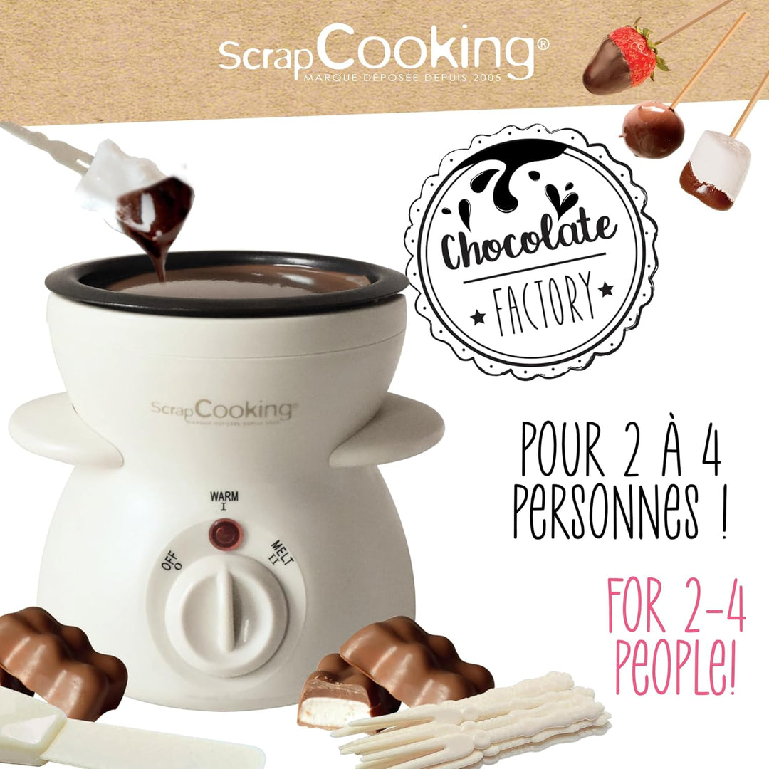 ScrapCooking - Chocolate Factory - Elektrisches Schokoladenfondue-Gerät - Für 2 bis 4 Personen - Sch