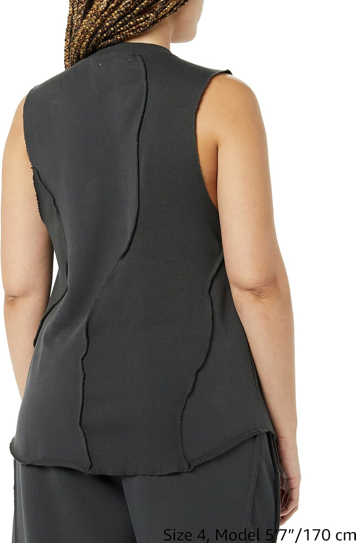rare/self Tanktop für alle Geschlechter, Zusammengesetzt Gemischter Strick 4 Schwarz Geschmirgelt, 4