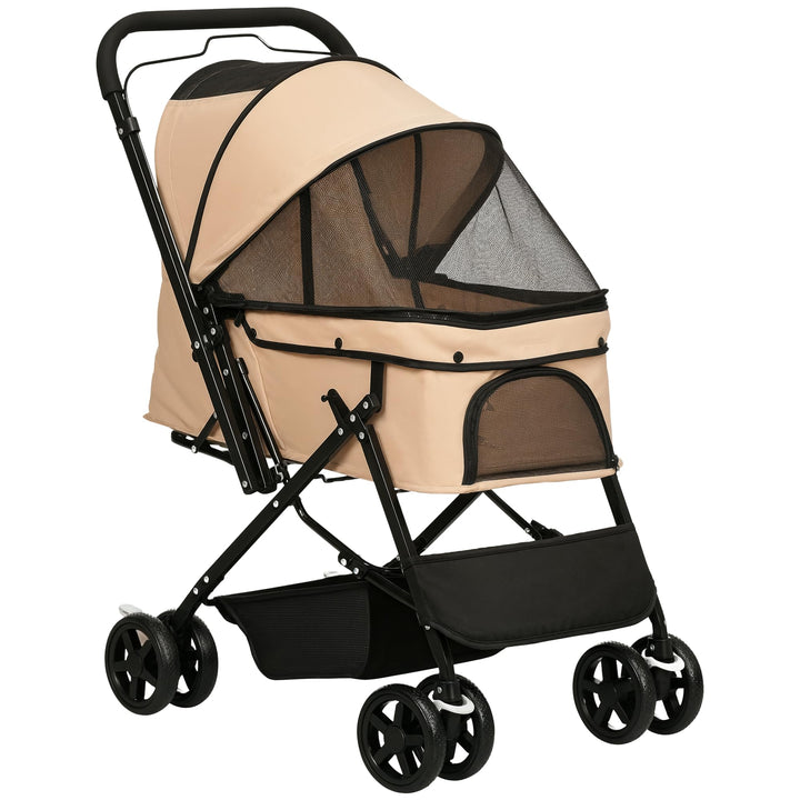 PawHut Hundebuggy Hundewagen Buggy für kleine Hunde und Katzen Haustierwagen Pet Stroller Katzenbugg