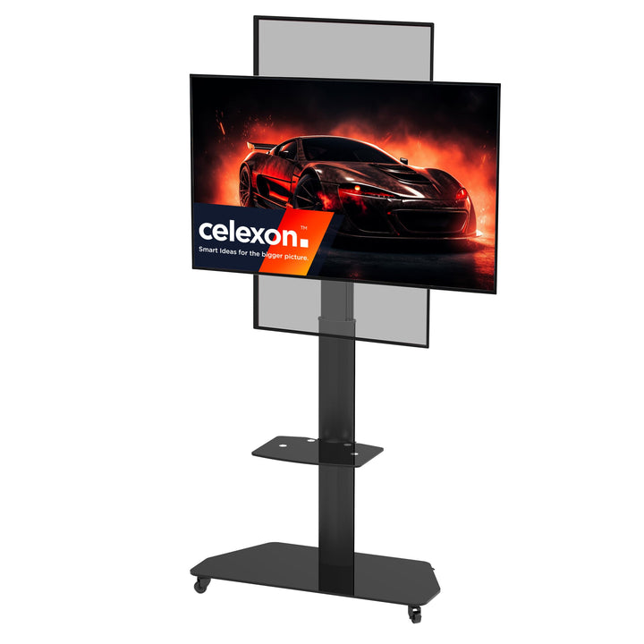 celexon TV/Displaylösung Professional 2in1 Ständer&Rollwagen +90°-Hochformat-Landscape/Portrait Adju