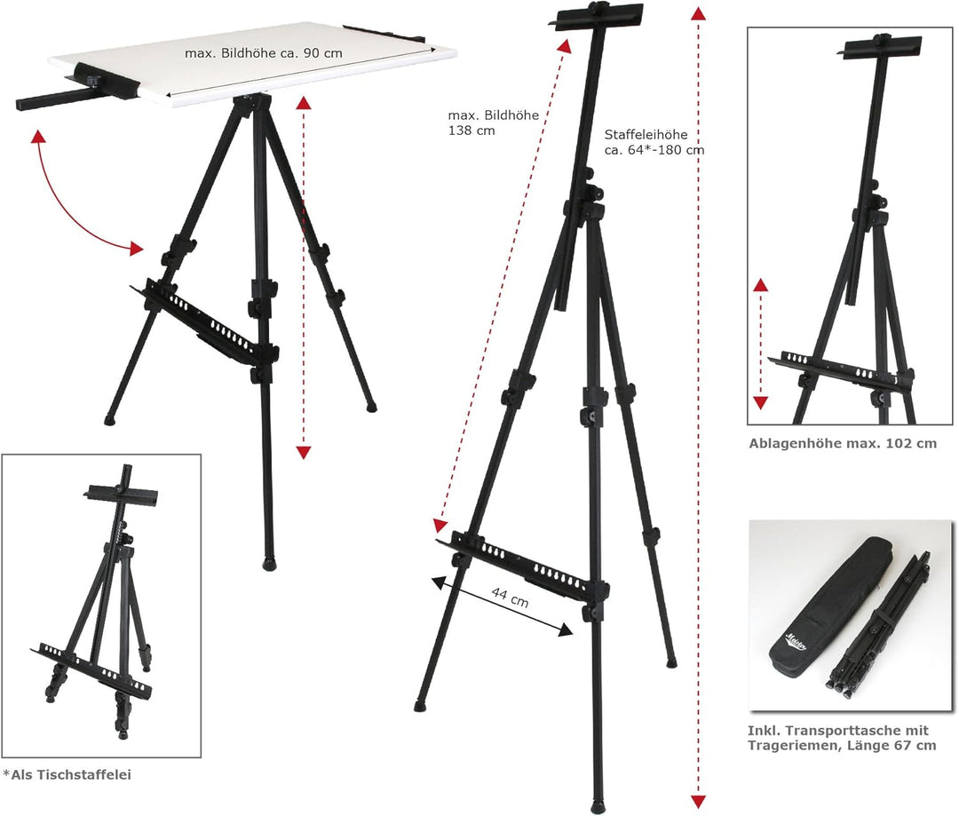 Paintersisters Rio Feldstaffelei aus Aluminium, Dreibein Staffelei für Plein Air und Landschaftsmale