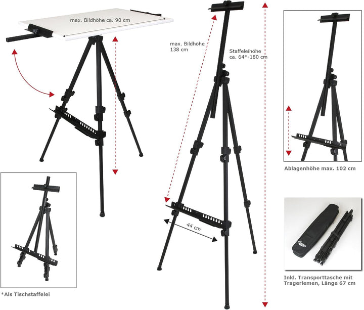 Paintersisters Rio Feldstaffelei aus Aluminium, Dreibein Staffelei für Plein Air und Landschaftsmale