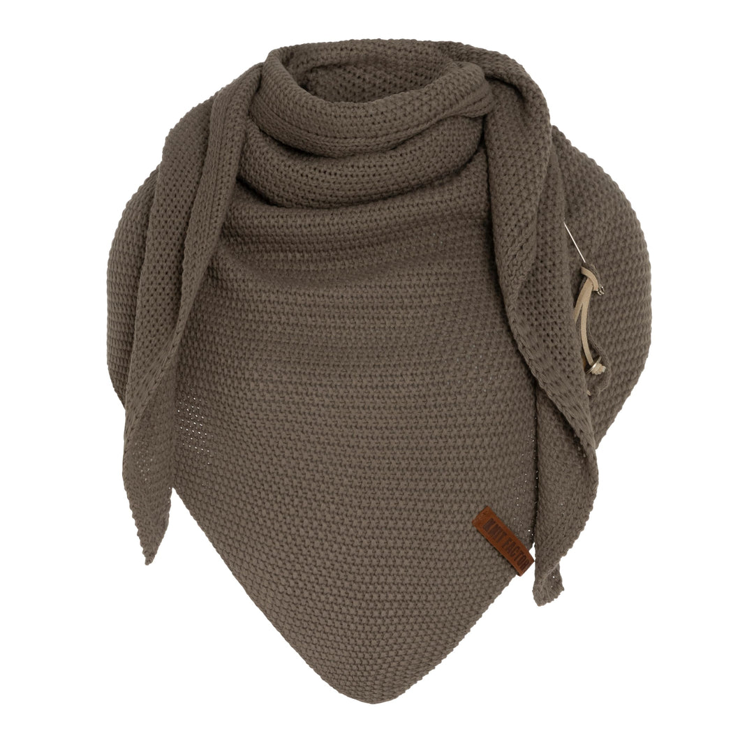 KNIT FACTORY - Dreiecksschal Coco - Damen Strickschal mit Wolle - Umschlagtuch für den Herbst und Wi