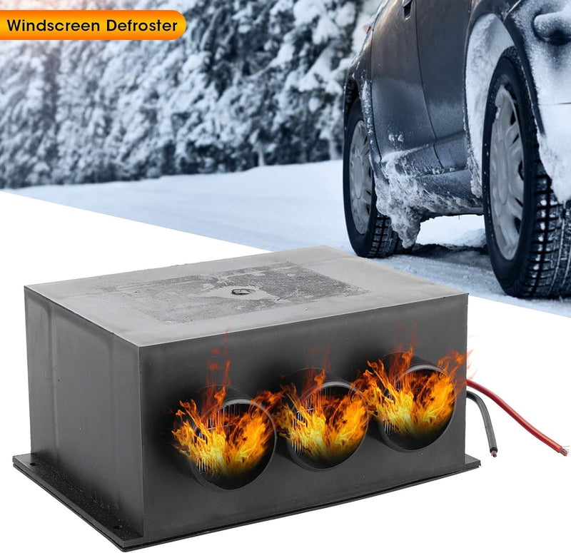 12V 600W Autoheizung 3 Loch Tragbare Winterheizung Wärmer Windschutzscheibe Entfroster Nebelentfernu